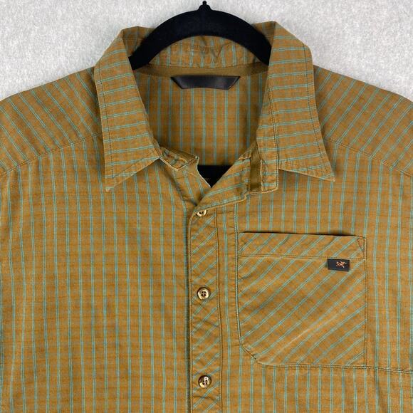 Arcteryx Mens S Check Button Up Short Sleeve Shirt - Picture 2 of 6